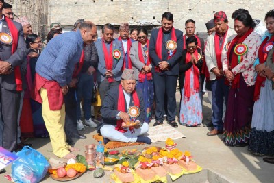 गाेकर्णमा २८ कराेड लागतमा  सुविधा सम्पन्न नगर अस्पताल सिलान्यास